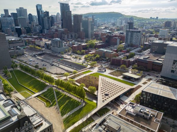 Place des Montréalaises is an urban landscape grand gesture that transforms a covered section of Montreal’s Ville-Marie Expressway into a connective civic space. Located at the critical hinge between Old Montreal and the downtown core, adjacent to City Hall and the Champ-de-Mars historic park, this project was commissioned by the City of Montreal as part [&hellip;]
